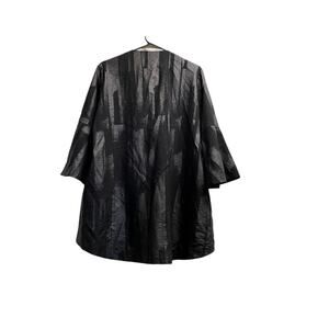 Lior Paris Vince Liquid Leather Asymmetric One Button Black Swing Jacket Medium